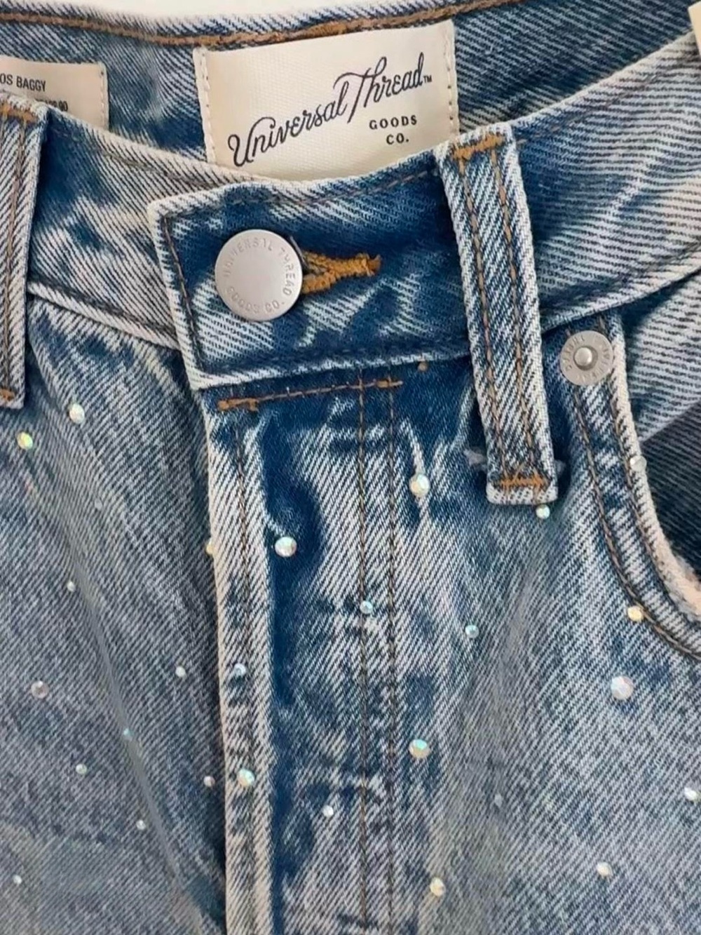 Universal Thread 90s Baggy Rhinestone Denim Shorts